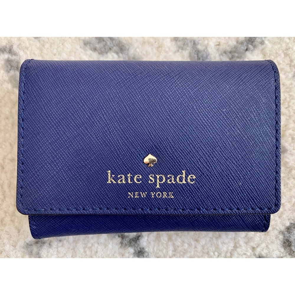 Kate spade dark blue mini wallet/ card case